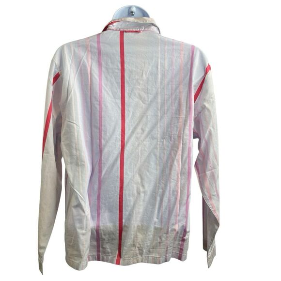 Novila Women's Pink Striped Button‎ Up Blouse Size 38/6 Preppy Old Money - Picture 2 of 13